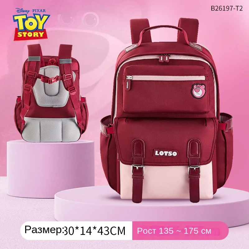 Disney Lotso Boy Girl School Bag Spider Man Middle Primary Student Shoulder Orthopedic Backpack Large Capacity Light Mochilas
