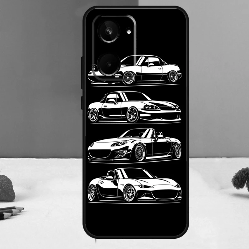 JDM Legend Drift Car For Realme 11 12 Pro Plus 9 10 GT5 GT3 GT Neo5 C35 C31 C30 C33 C51 C53 C55 C21Y C25s Case