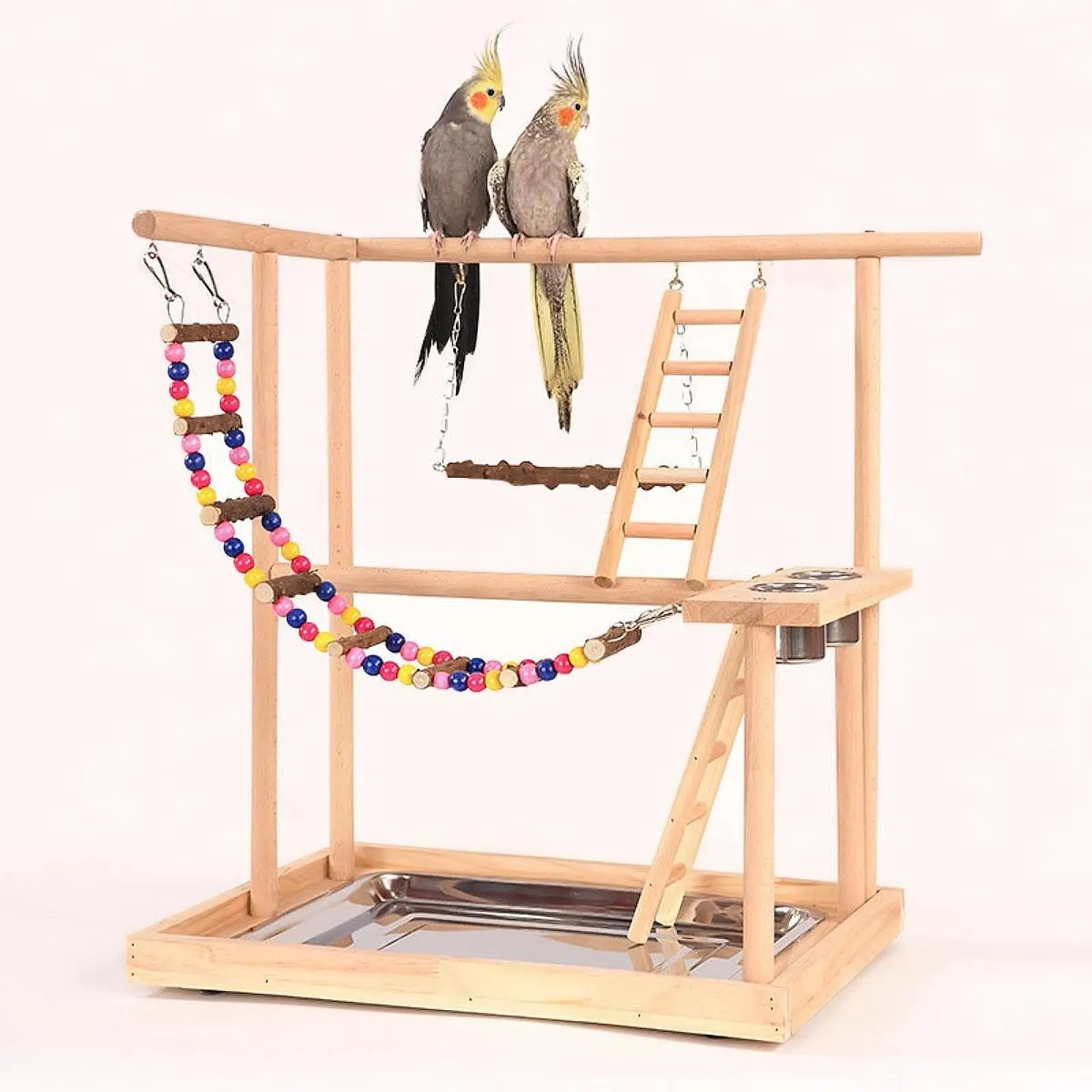 Bird Playground Multifunctional Bird Parrot Parakeet Toys Bird Play Stand for Parakeets Cockatoo Macaw Cockatiels Activity Toy