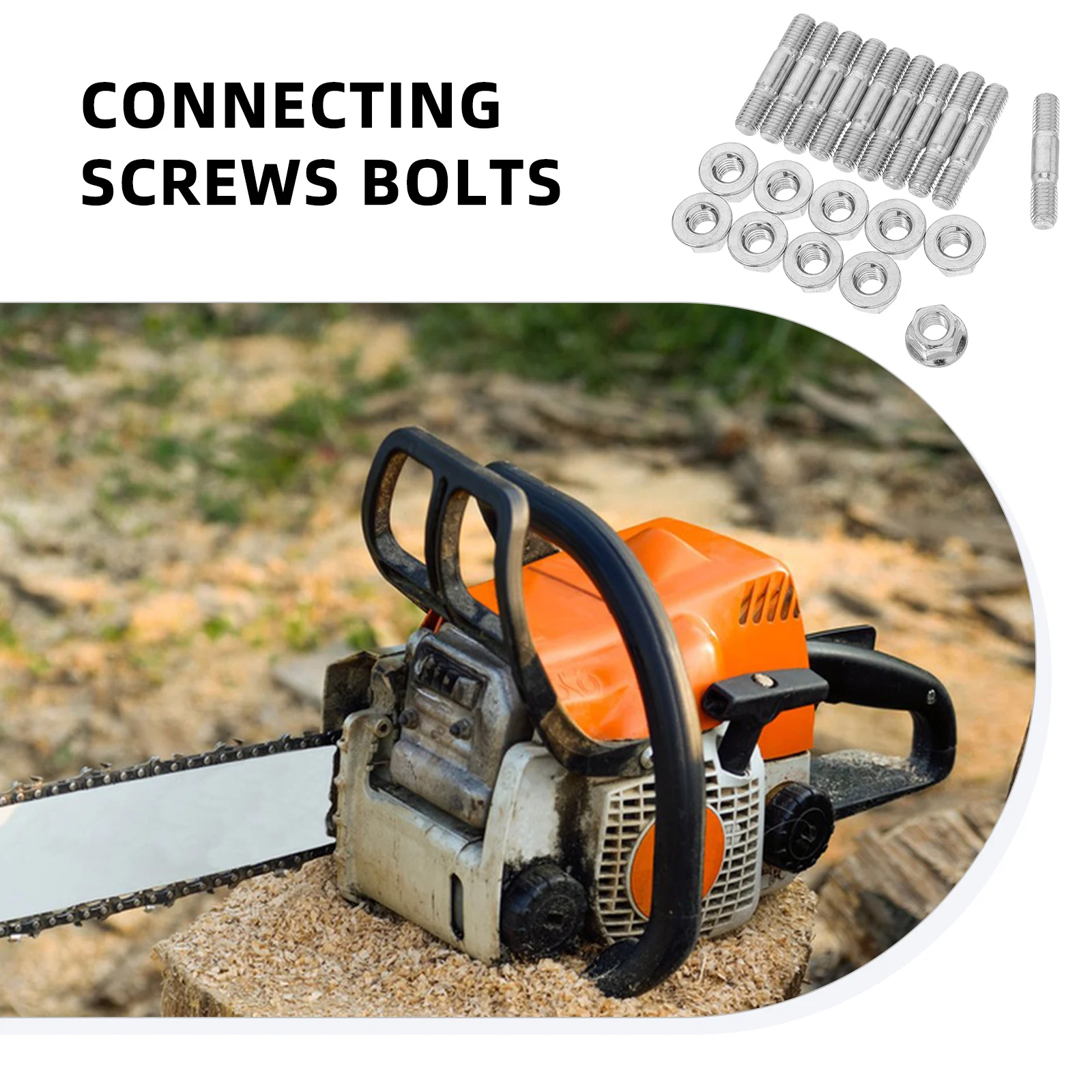 

1Set Double Ended Screws Nuts Chainsaw Maintenance Parts Universal Compatibility Durable Metal Chain Stabilization Replacement