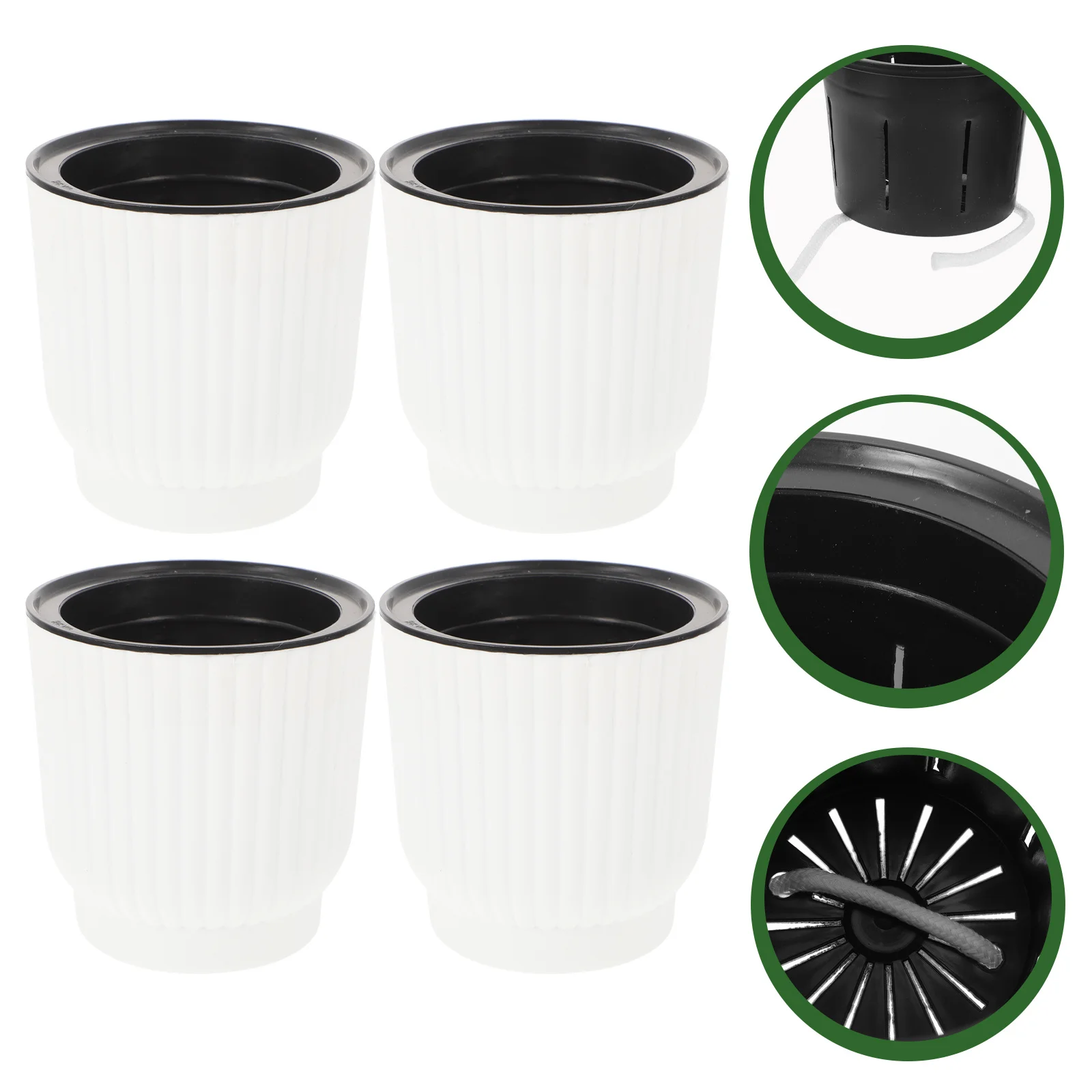 

4Pcs Automatic Self Watering Plastic Flower Pots Planters for Succulents Cacti Balcony Decoration Flower Pot