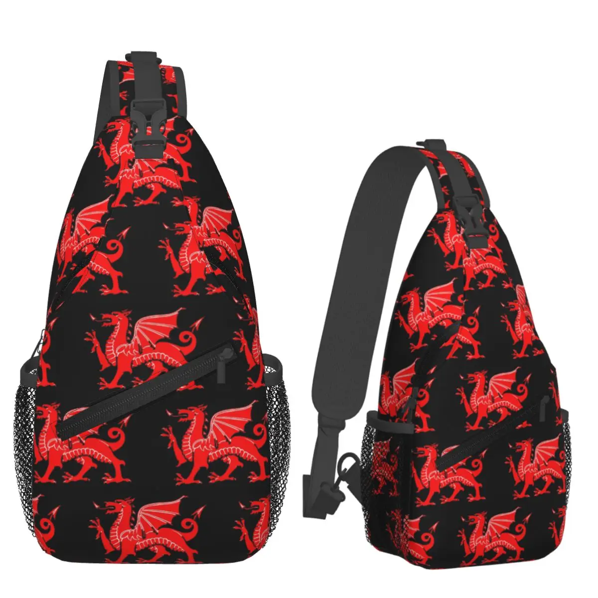 

Wrexham Dragons Chest Bag Men Sling Crossbody Backpack Chest Bag Traveling Hiking Daypack Shoulder Bag