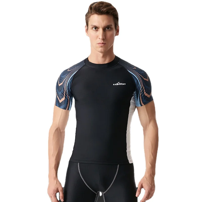 SABOLAY Men's Large Swimsuit Short Sleeve Split Wetsuit Skinny Quick-Dry Surfing Suit Swimwear Swimming Suit