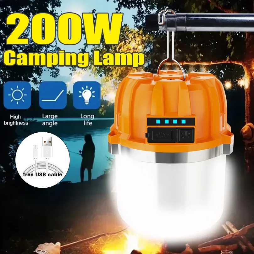 USB Rechargeable 200W LED multifunctional Emergency Lights House Outdoor Portable Lantern Emergency Lamp  BBQ Camping Light