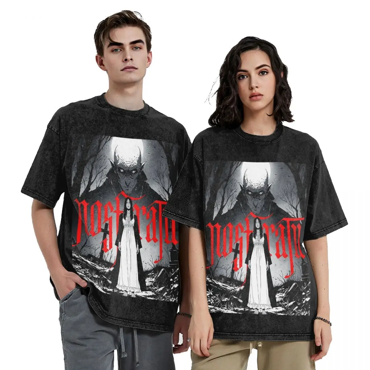 

Nosferatu фильм логотип хип-хоп футболки с короткими рукавами потертые топы футболки уличная футболка хлопок для мужчин женщин