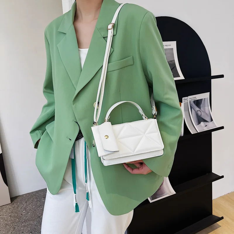 Borse di tendenza della moda versione coreana per le donne borse e borsette in composito di colore puro Crossbody Small Square Package