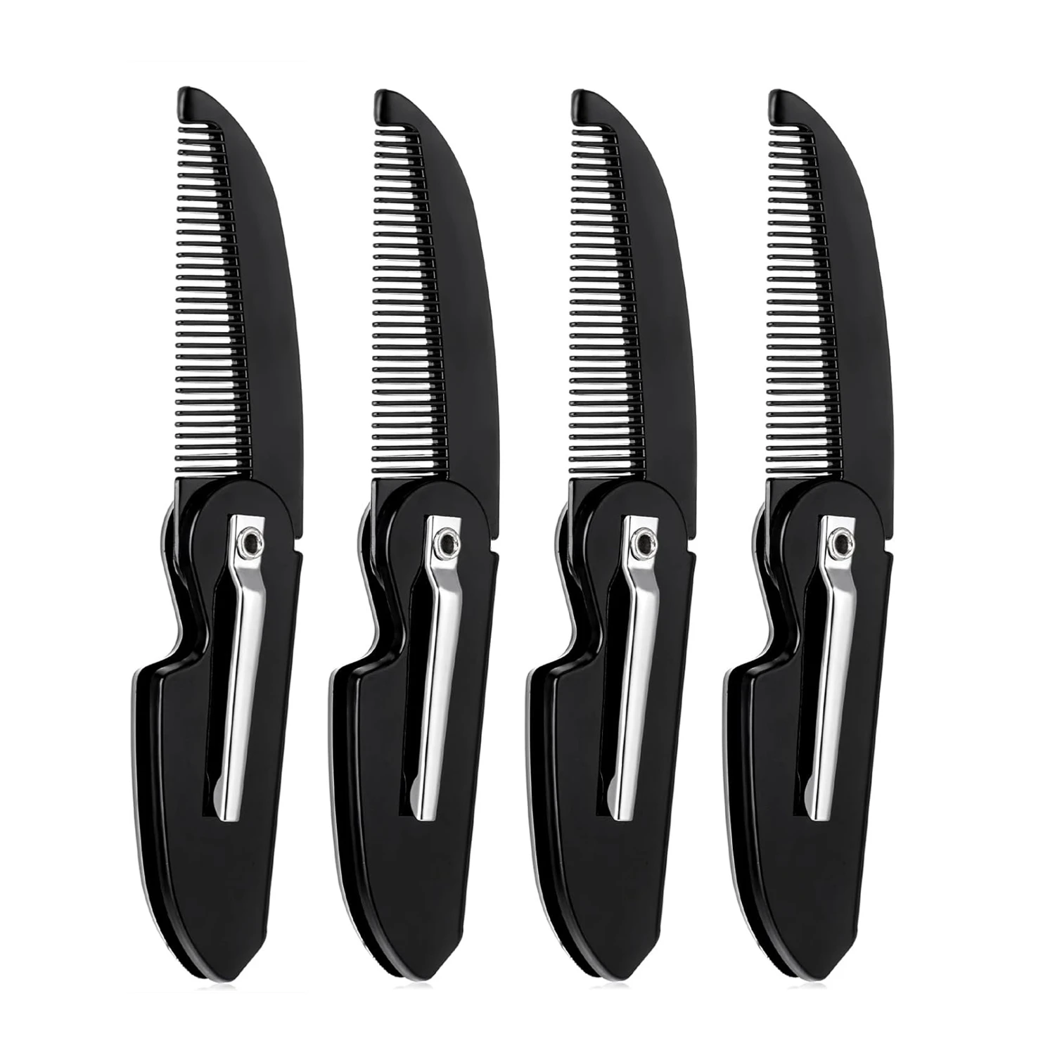 4 unids/set peine plegable portátil para peinar barba y cabello: mini peine de bolsillo para uso diario para hombres