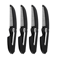 4pcs/Set Portable Folding Beard & Hair Styling Comb – Mini Pocket Comb for Daily Use for Men