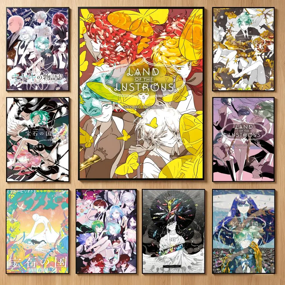 Elegant Manga L-Land Of The Lustrous Poster Classic Self-Adhesive PP Wall Sticker for Living Room Bar Decor Gift