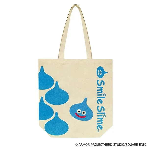 Cute Dragon Quest Smile Slime Girls Children Big Canvas Shoulder Bags Woman Shopping Bag