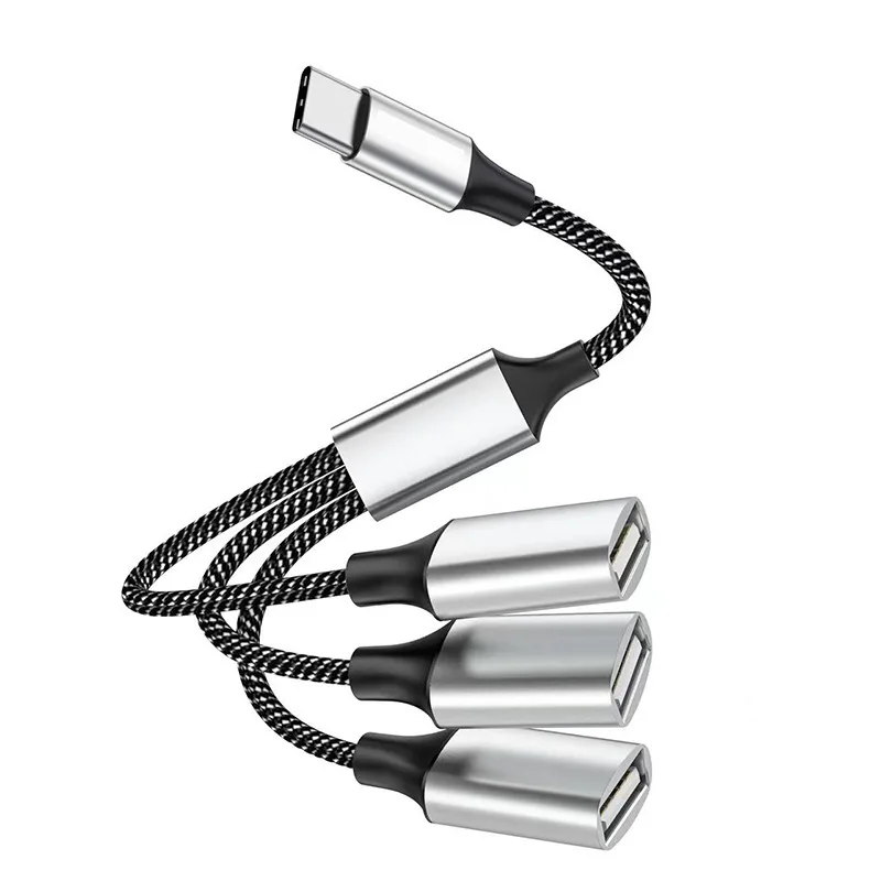 Adaptador multiporta tipo-c para usb otg dongle para macbook pro air laptop telefone tablet doca portátil de alumínio