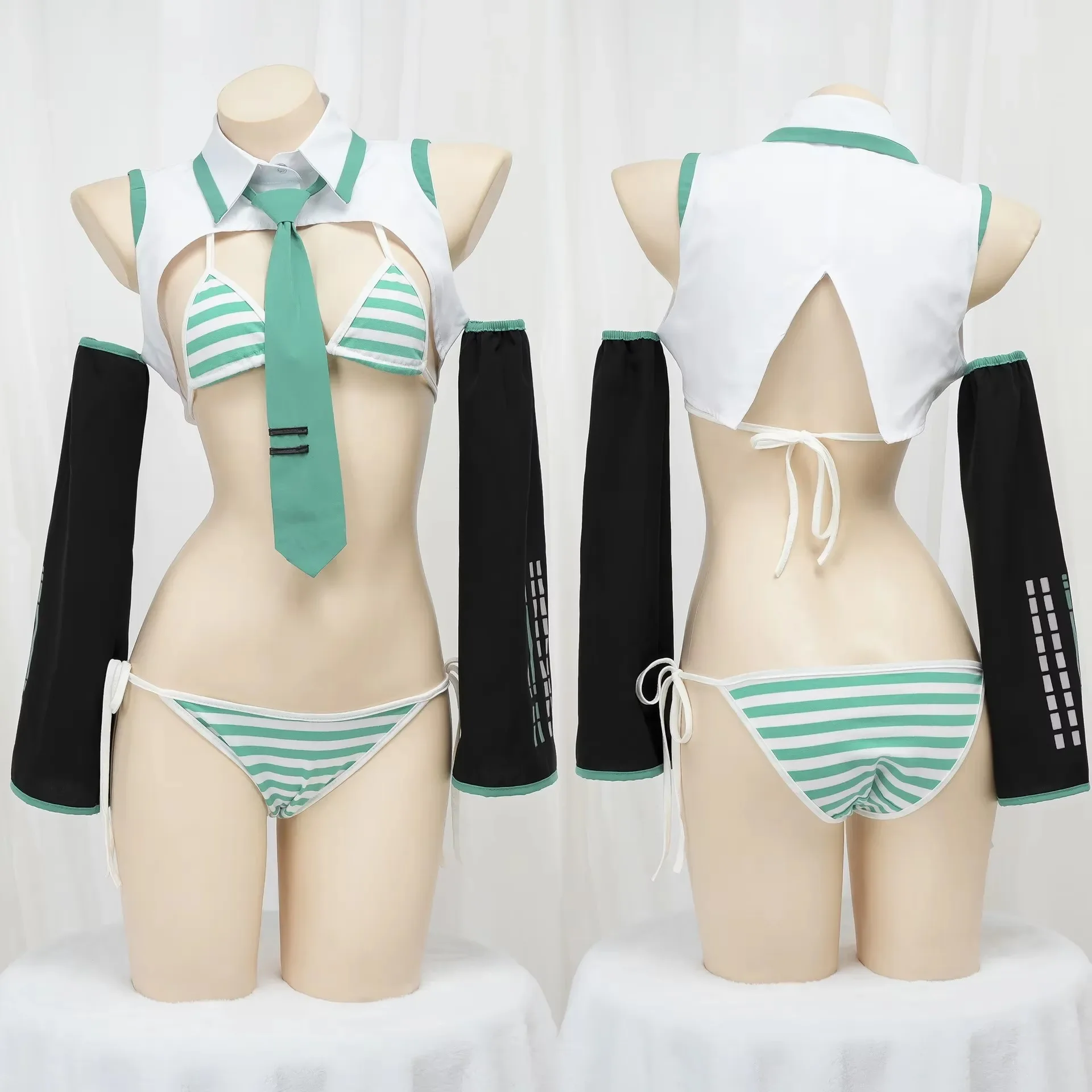

New Anime Game Miku Cosplay Miku Formula Suits Cosplay Costume Girl Snow Christmas Roleplay Uniforms Bikini Set Cosplay