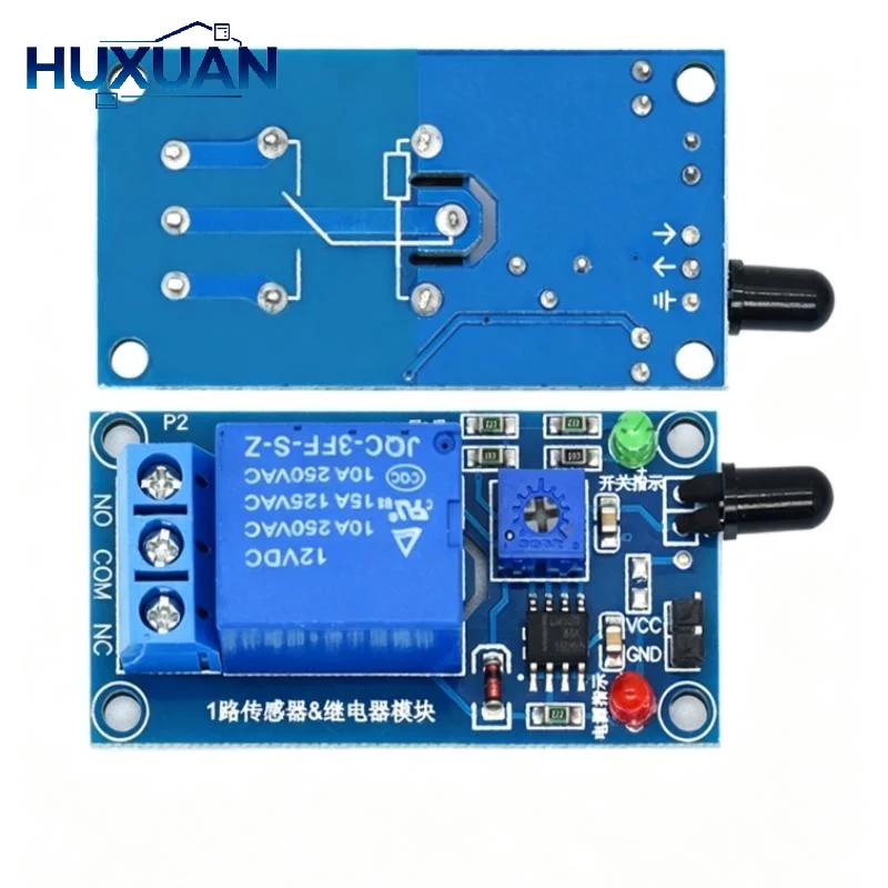 IR Infrared 1 Channel 5V 12V Flame Detection Sensor Module Fire Alarm Sensor Relay Module