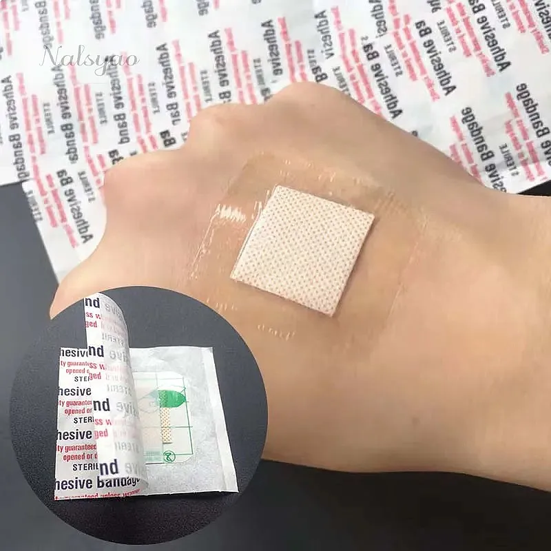 50PCS 38*38mm Transparent PU Waterproof Wound Plaster Band Aid Adhesive Bandage Protective Sticker for Outdoor Home First Aid