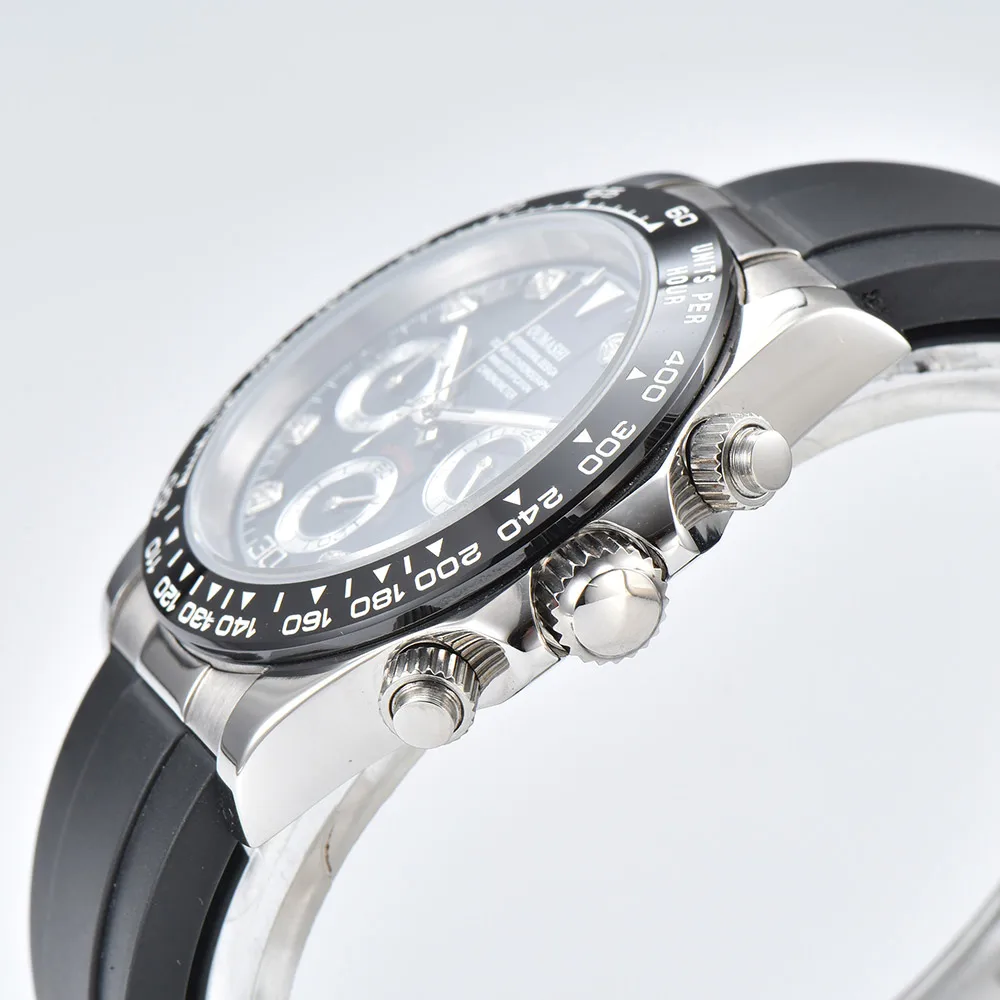 VK63 watches 39.3mm Luxury Watch Men's Chronograph Men's watch vk63 case silver watch VK63 Men's Chronograph Waterproof 10ATM