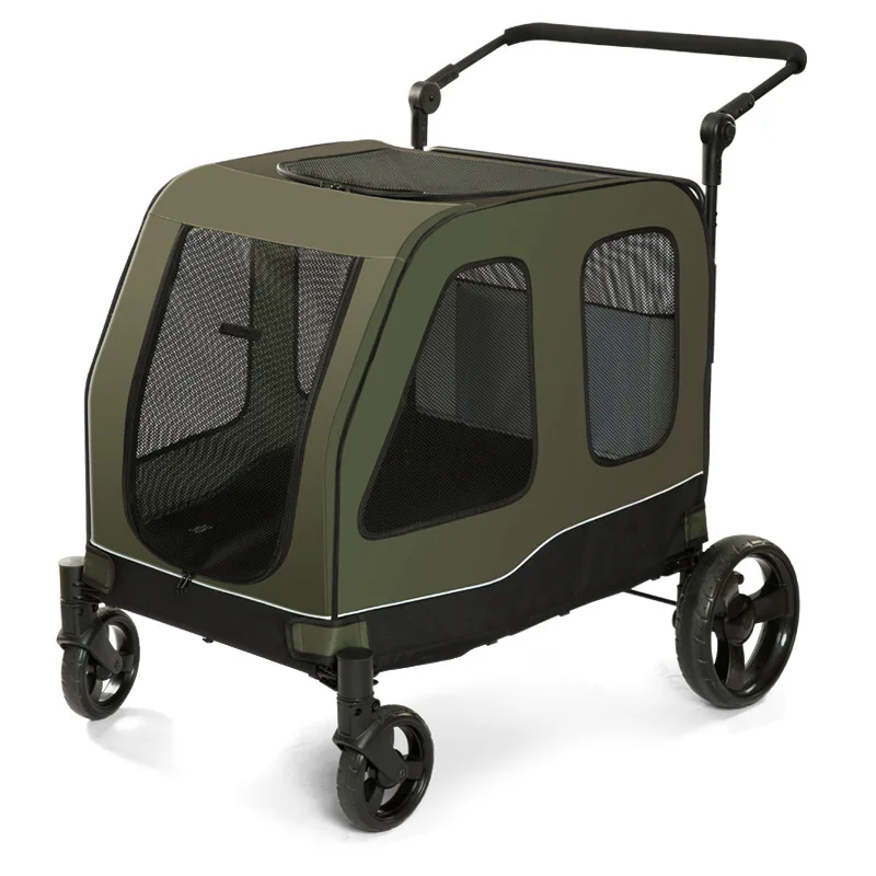 

Factory Hot Selling Big Dog Stroller Breathable Medium and Large Pet Stroller With Adjustable Handle