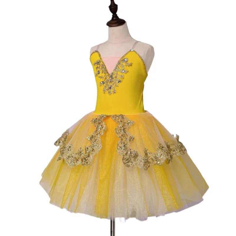 子供競技プロフェッショナルダンスドレスバレエチュチュ白パフォーマンスバレエ服女性のためのパーティードレス