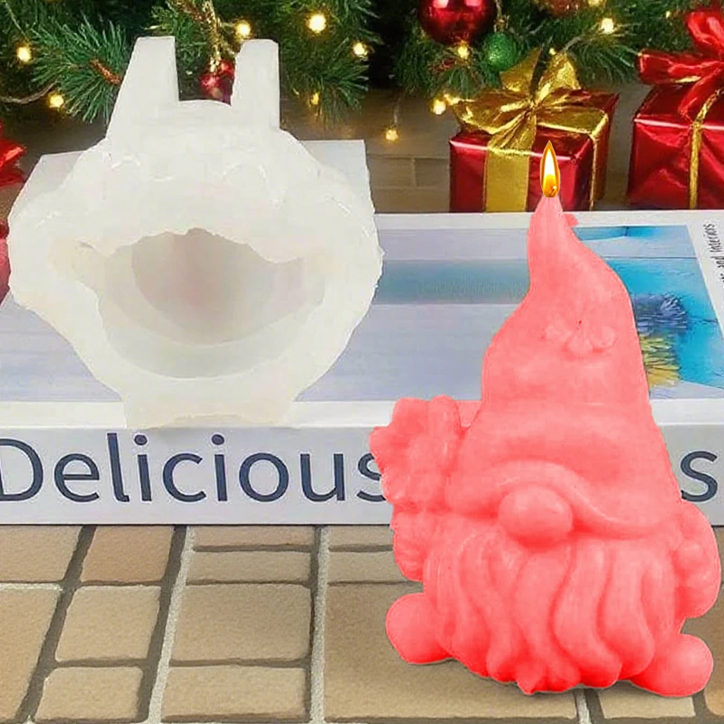 1 قطعة، زهرة عيد الميلاد عقد شمعة معطرة قزم قالب من السيليكون لتقوم بها بنفسك هدية عيد الميلاد قالب الراتنج الديكور