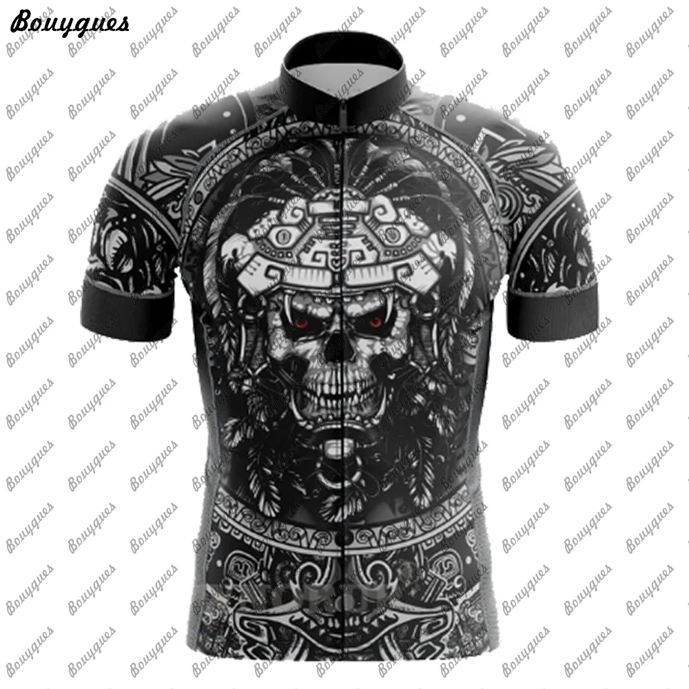 2023 NEW SKULL Cycling Jersey MTB Maillot Bike Shirt Downhill Jersey High Quality Pro Team Tricota Mountain Bicycle Clothing