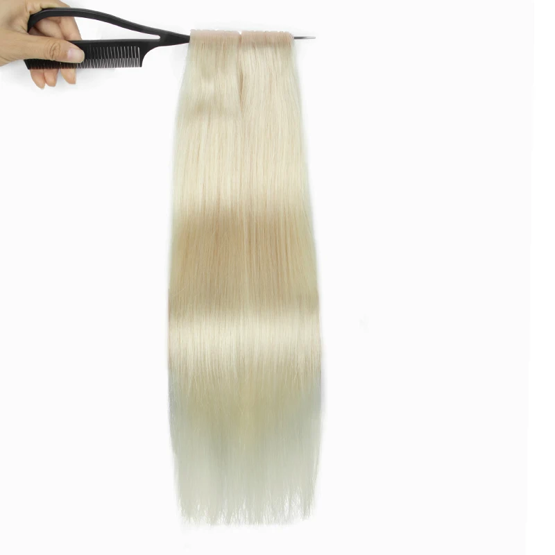 غير مرئية بو لحمة شعر التوأم علامات التبويب شعر مستعار بشري براون 10 قطعة آلة تمديدات شعر ريمي مع ثقوب حزم الخرز الصغير #5