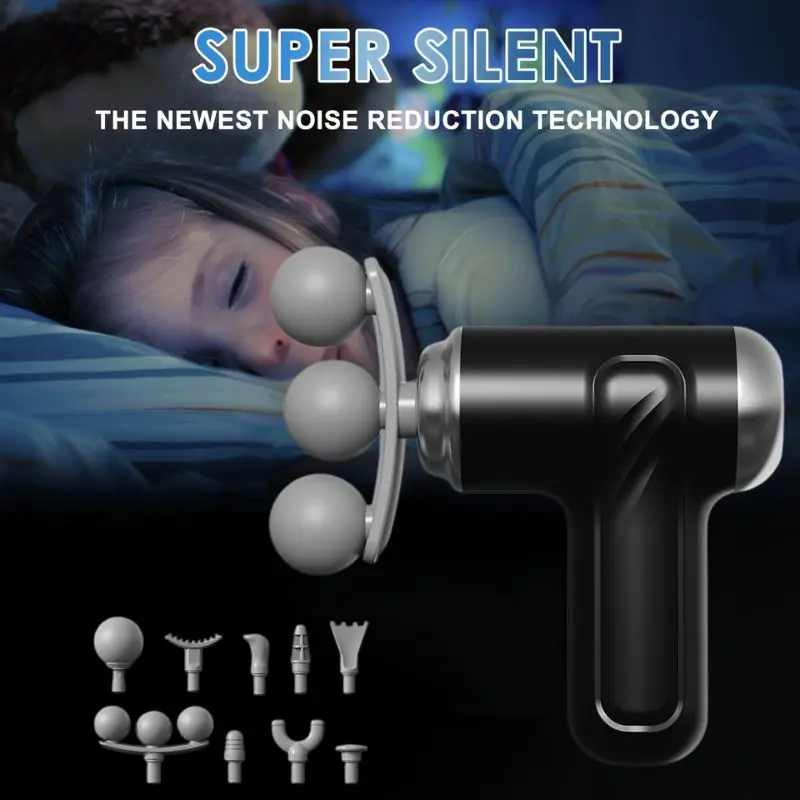 

Тройной мини-пистолет для фасции с 6-режимными упражнениями, идеально подходит для расслабления талии, спины, ног и мышц всего тела.