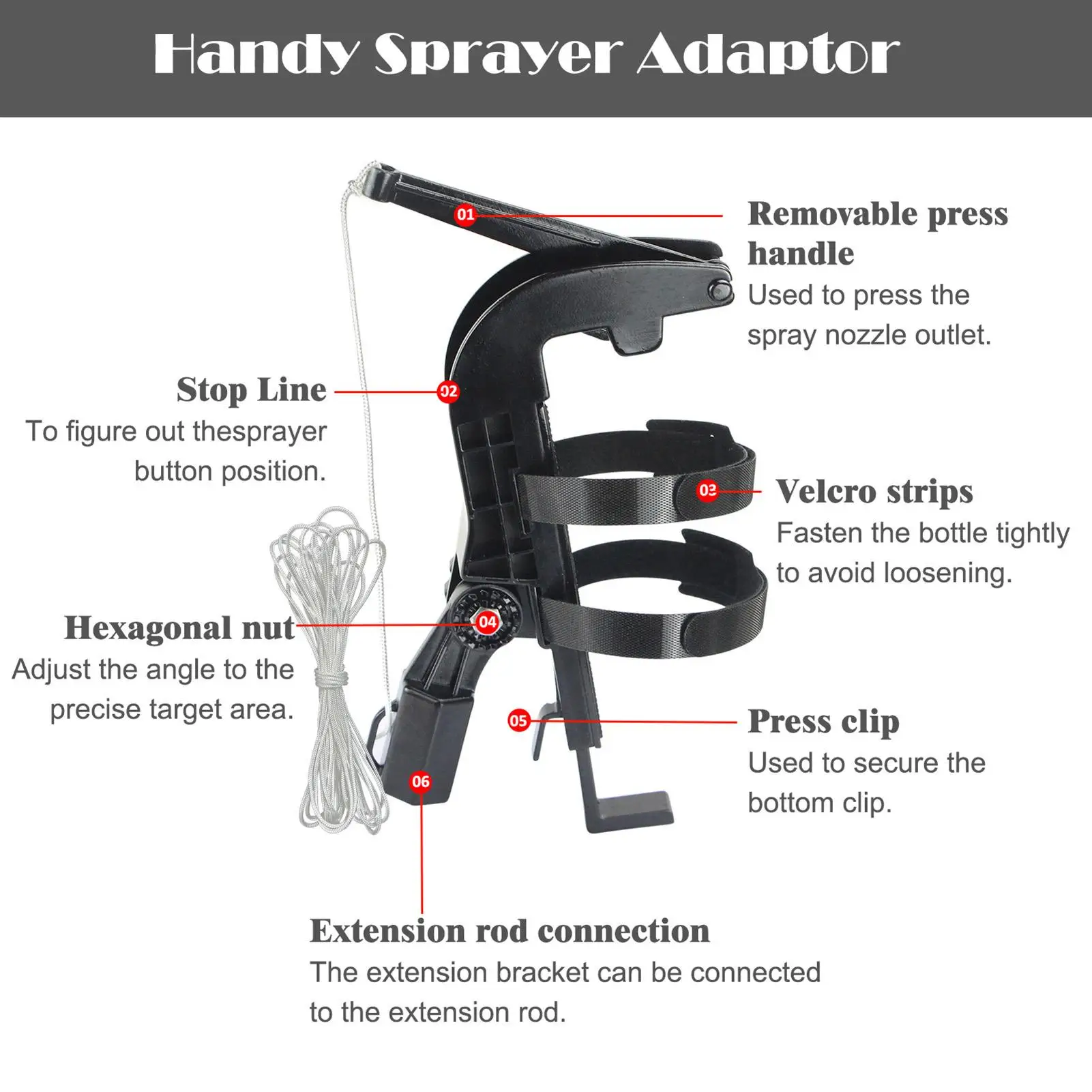 Spray Can Extender Adjustable Sprayer Bracket Adaptor Spray convenient Easy to use durable Aerosol Can Sprayer Extension Parts