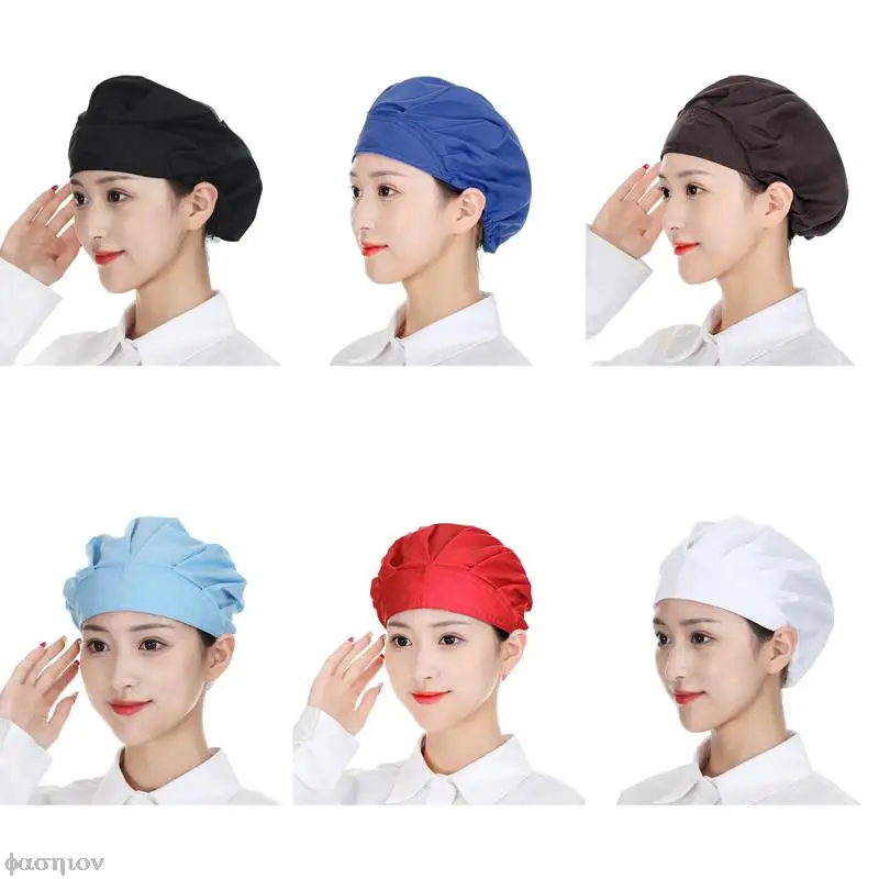 Men Women Mesh Work Hat Dust-proof Chef Hotel Bakery Kitchen Uniform Workwear Work Cap Chef Hat Dust Oil Proof Waiter Waitress