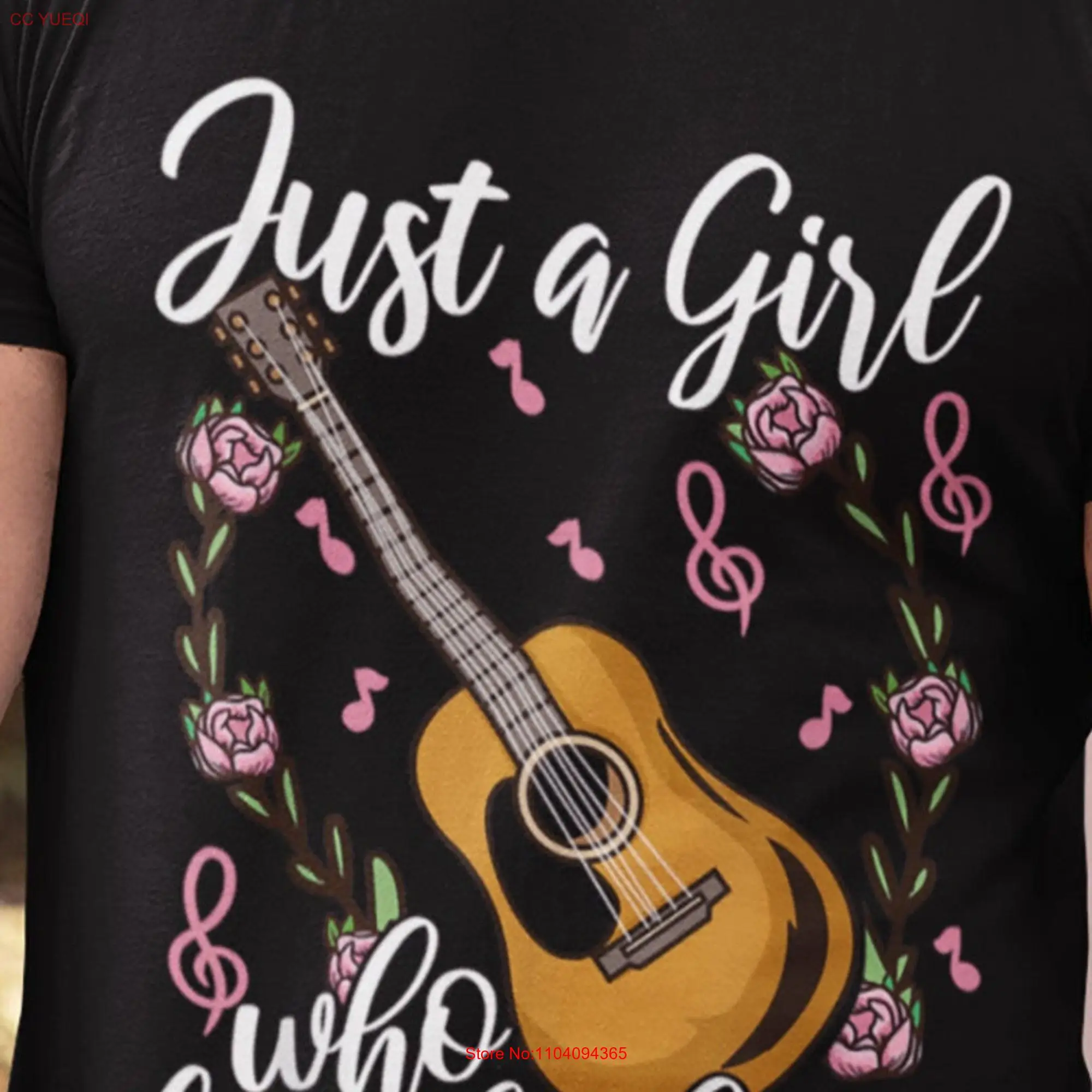 Acoustic Guitar Girl Guitarist Player Lover t shirt Performance long or short sleeves