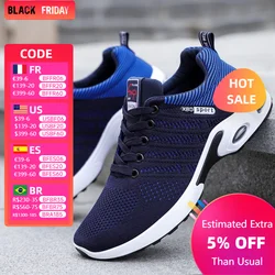 Shoes men new trend men's shoes breathable lace-up running shoes Korean version light casual sports shoes