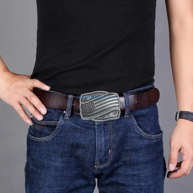 

N7YF Vintage Metal Relief America Flags Pattern Belt Buckle Delicate Belt Buckle DIY Waistband Accessories Cowboy Rock