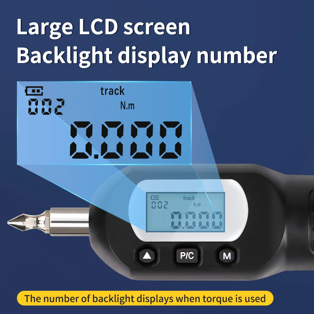 ANS-Y-4 Digital Torque Driver 0.4-4N.m Preset Torque Screwdriver LCD Adjustable Idle Slip Torque Wrench with10 Batch Head