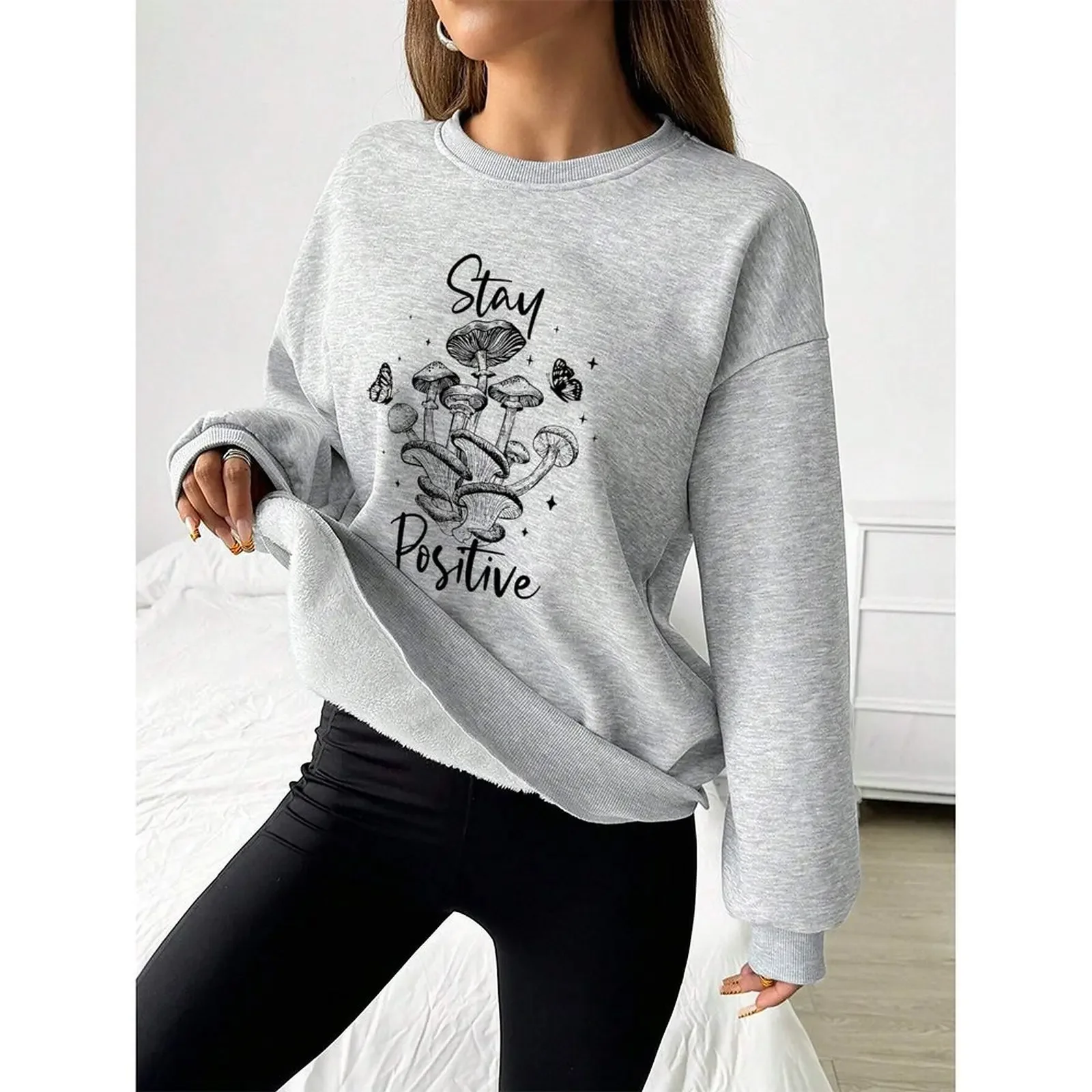 

Round Neck Long Sleeve Women Sweatshirt Casual Boho Print Vintage Graphic Comfortable Long Sleeve Sweater Winter For Women