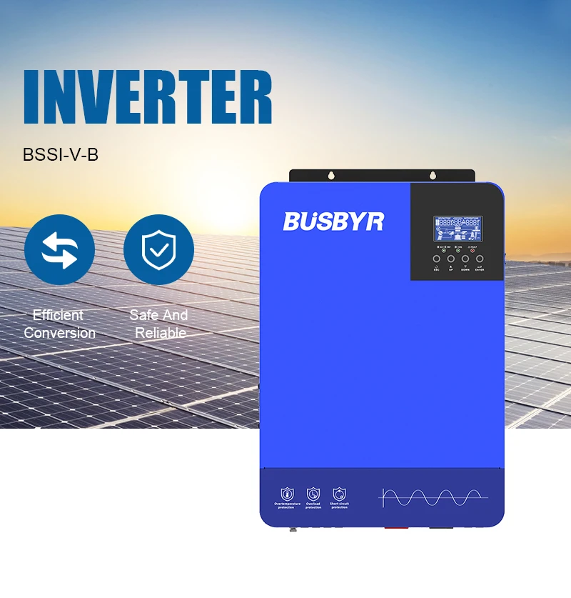 Busbyr 24V 4200VA 3800W MPPT Off Grid Solar Controller Hybrid Inverter 7000VA 6200W 220V 48V Pure Sine Wave MPPT 110A 450V WIFI