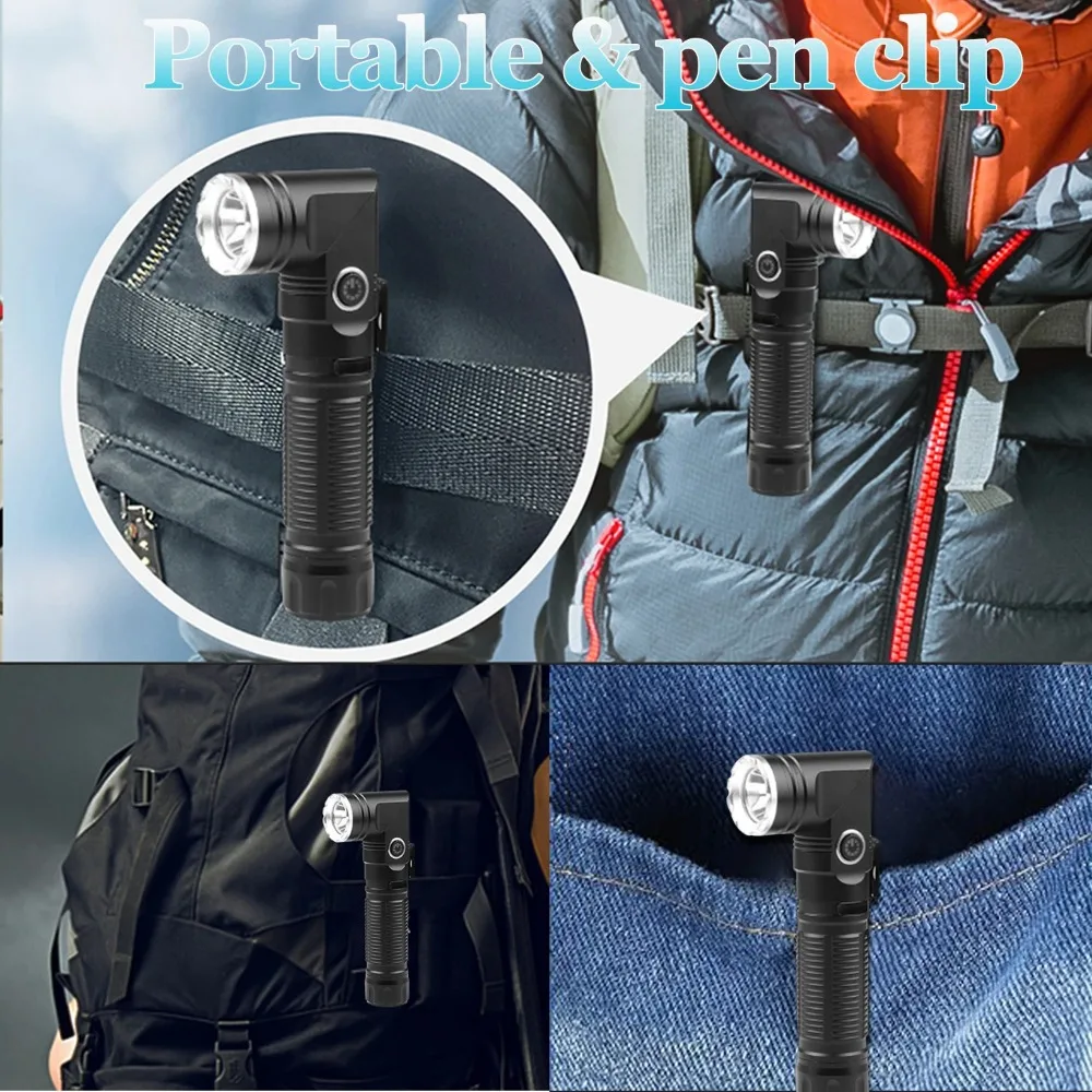 High Power Headlight 90° Rotation Flashlight Waterproof Torch Hunting Camping Fishing Hiking Lighting Lamp with Tail Magnet