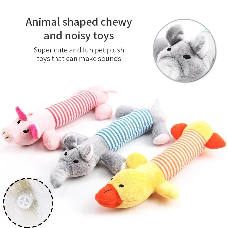 Dog Toys Squeaky Pet Toys Cute Animal Plush Sound Toys Puppy Chewing Teething Toys Non-Toxic Pet Supplies Dog Accessories