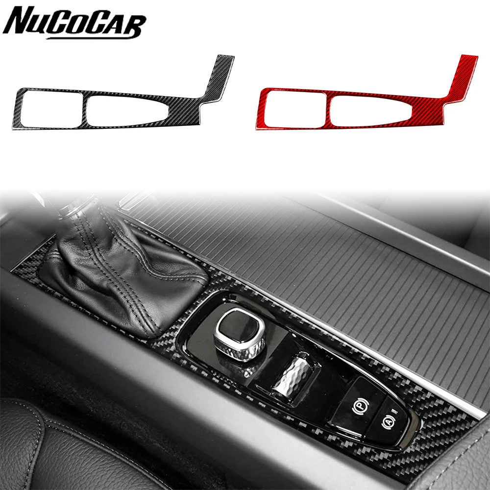 autocollant-decoratif-interieur-en-fiber-de-carbone-pour-panneau-de-changement-de-vitesse-central-revetement-d'habillage-accessoires-de-voiture-pour-volvo-xc60-2018-–-2025