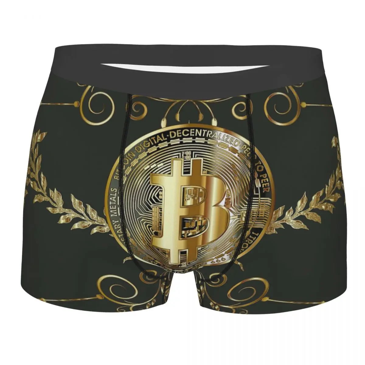 

Boxer Bitcoin Gold Coin Shorts Panties Briefs Man Underwear Crypto Ethereum Btc Blockchain Mid Waist Underpants for Male S-XXL