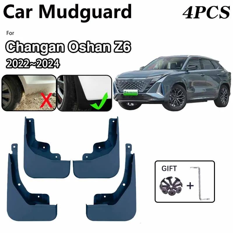 

For Changan Oshan Z6 Accessories 2022 2023 2024 2025 Car Mudguards Baking Paint MudFlaps Fender Protect Mud Guards Splash Flaps