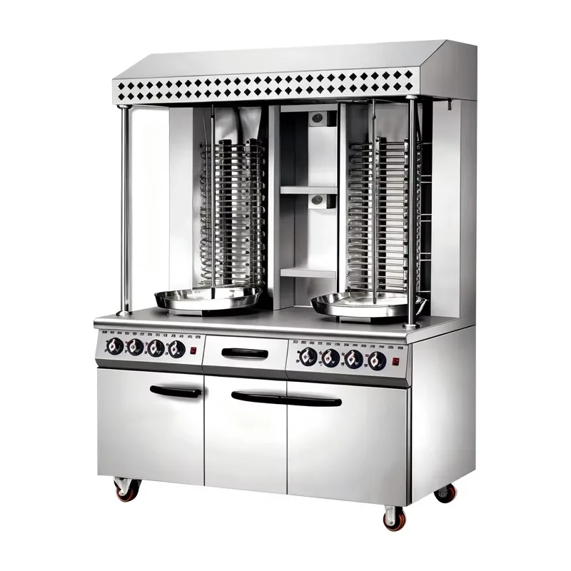 

Commercial Automatic Shawarma Machine Electric Kebab Grill Doner Maker Stainless Steel Cabinet Equipment Easy Clean