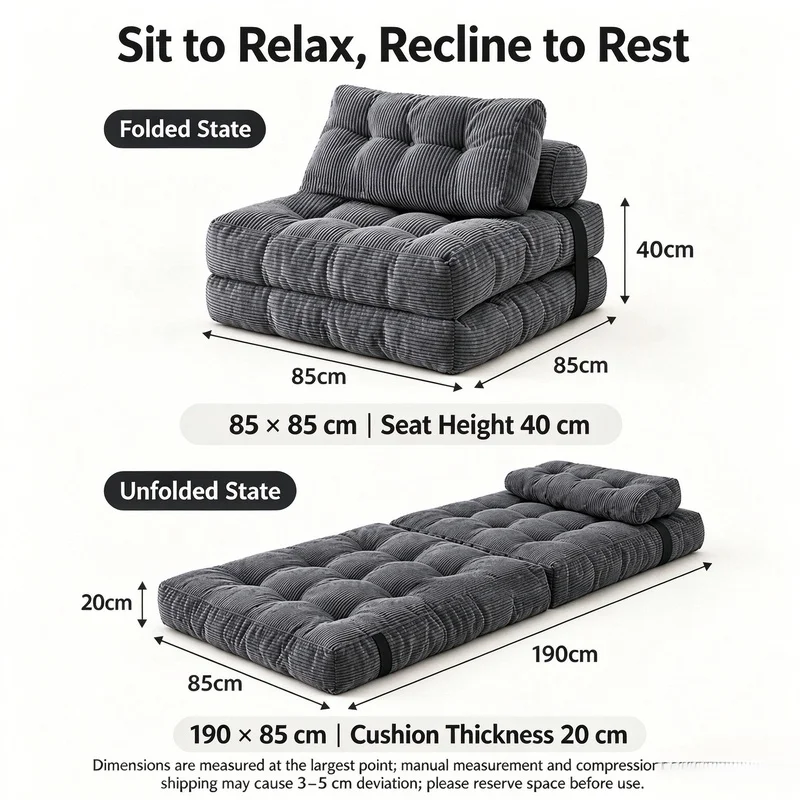 High Density Foam Frameless Modern Sofa Modern Minimalist Upholstered Couch Home Furniture