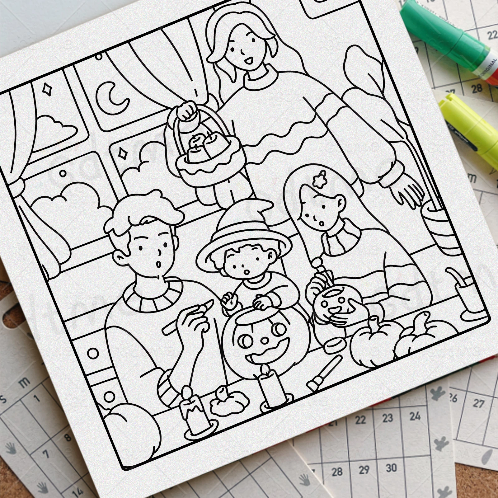 Girl's Family Bold-easy Patterns Coloring Book for Adults Cute Drawing Book Perfect Gift for Party and Birthday ﻿