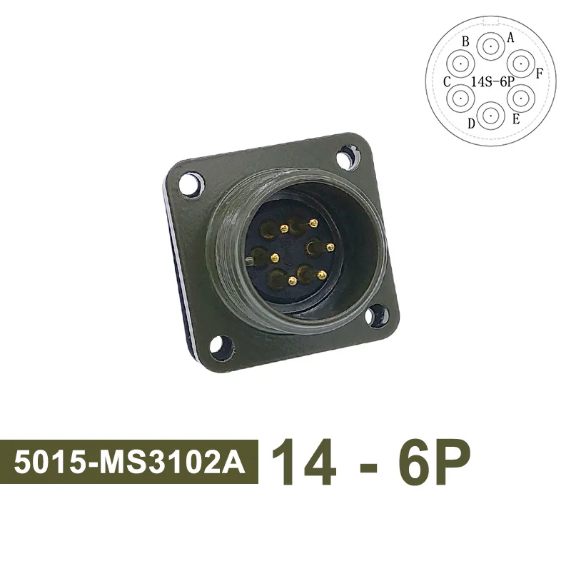 Mil std ronde connector ms3102a 14s-2 14s-5 14s-6 MIL-C 5015 militaire specificatie connectoren ms3106 ms3108 stekker & stopcontact