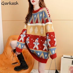 Christmas Sweater Pullovers Women Harajuku Vintage Designer Baggy S-3XL Knitted Teens Kawaii Cartoon Pull Femme High Street New