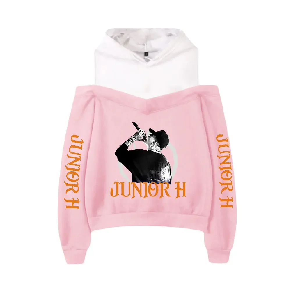 

Rapper Junior H Sad Boyz Merch Women Hoodie Sweatshirt Streetwear Hip Hop Sexy Off Shoulder Long Sleeve Hooded Jacket Female