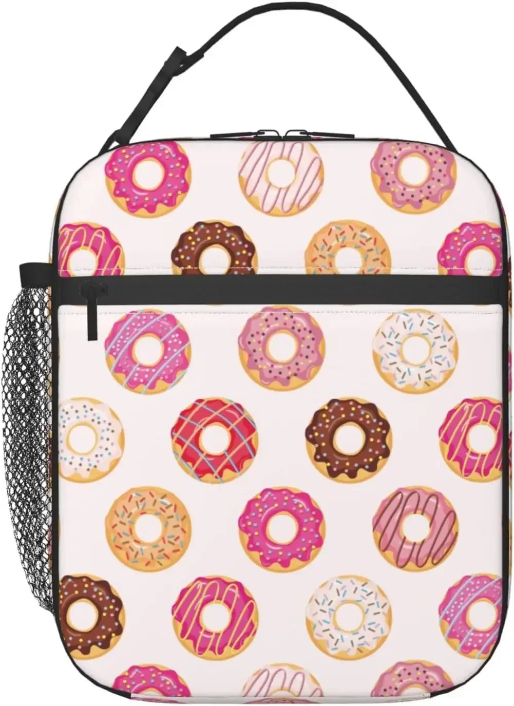 

Colorful Donut Lunch Bag Insulated Reusable Lunch Box Portable Cooler Lunch Tote Bag For Women Men Work Picnic Travel Office