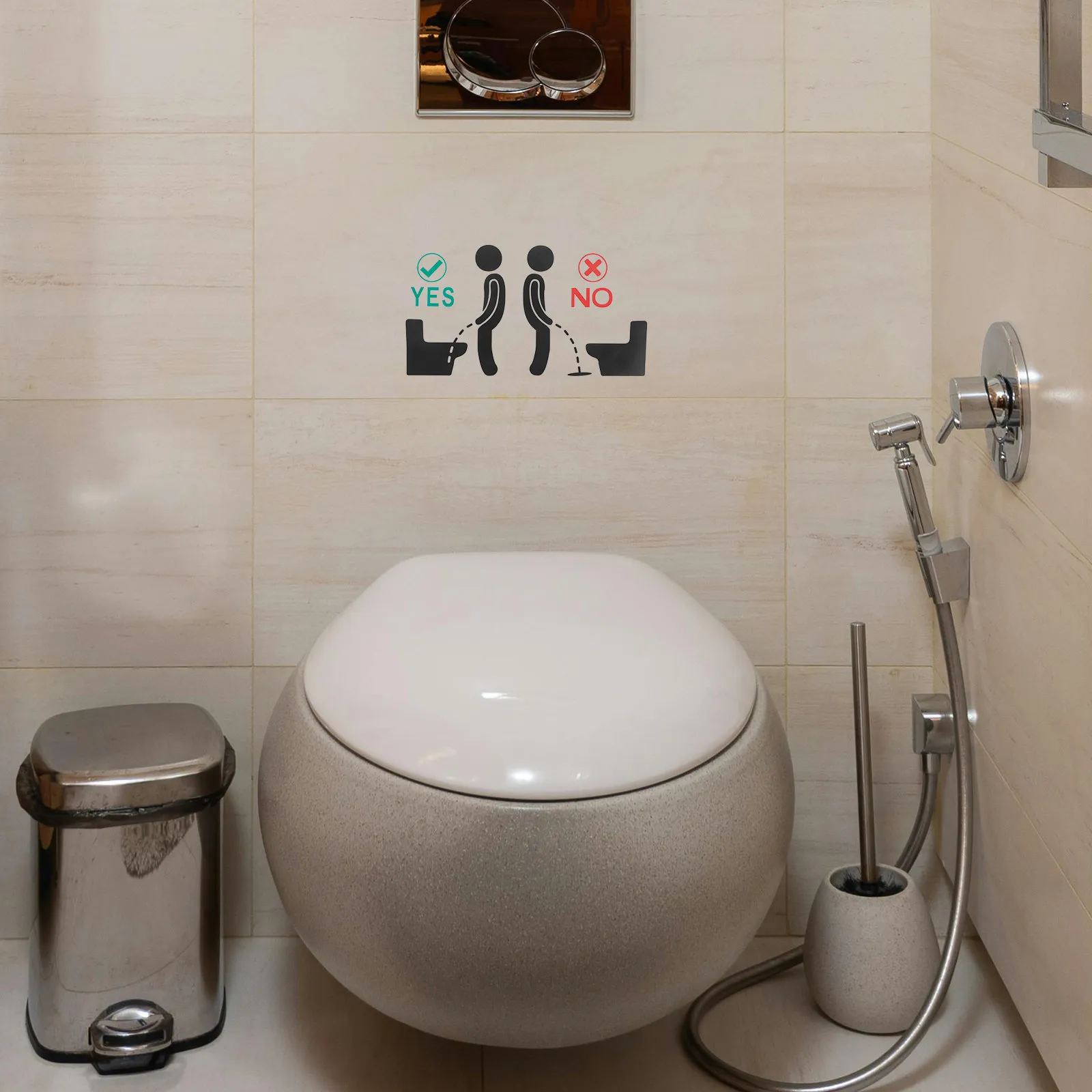 Toilet Sticker Urinal Target Aim Decal for Public Restroom Cleanliness Training Bathroom Humor Sign Washroom Decor PVC Sturdy