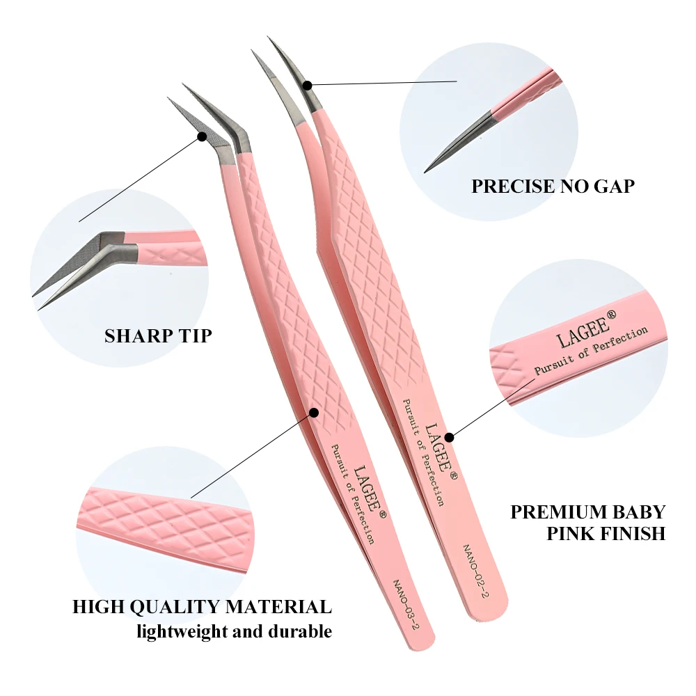

Fiber Tip Eyelash Extension Tweezer Volume Isolation Precise Lash Tweezers Nano Technology Eyebrow from Nagaraku Makeup