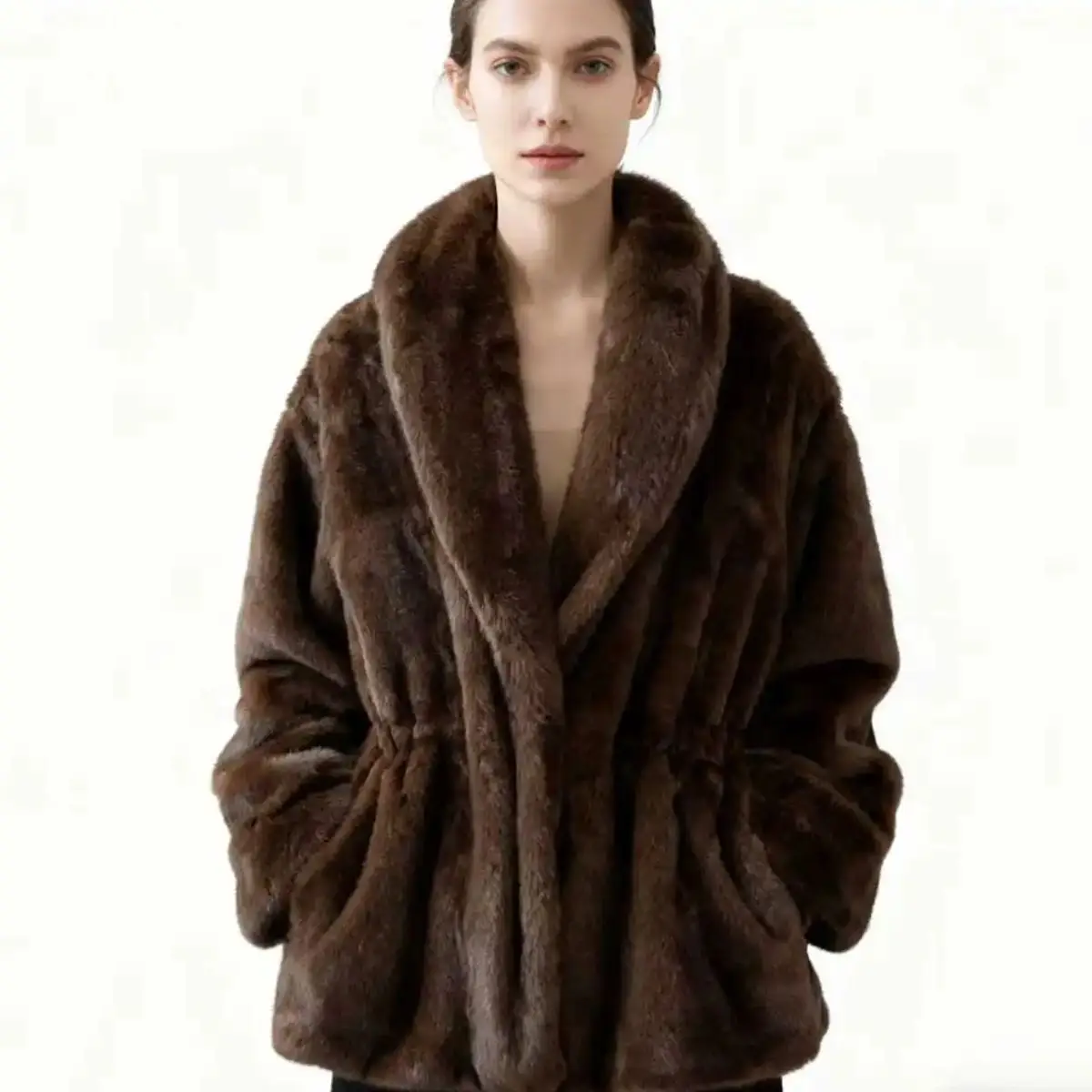 KWTX 2025 nouveau manteau court chaud décontracté pour femmes avec cordon de serrage automne hiver Design vêtements d'extérieur Polyester Spandex Style de rue