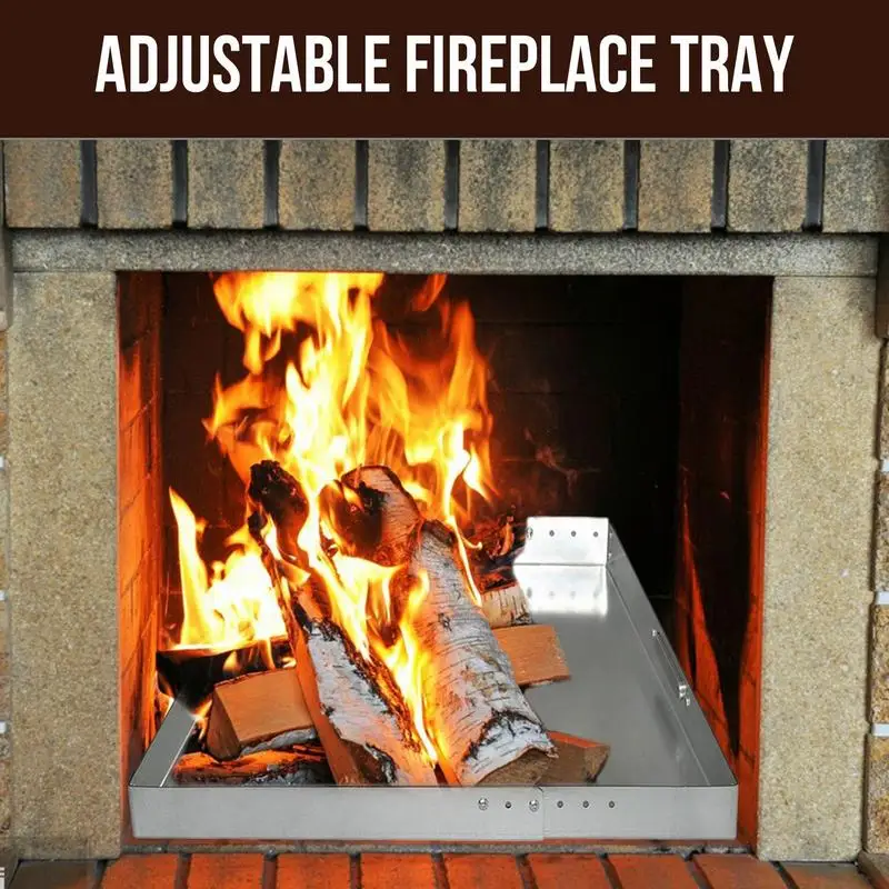 Adjustable Fireplace Tray Ember Holder Steel With Screw Pack Rust-Resistant Home Fire Place Accessories Adjustable Collection