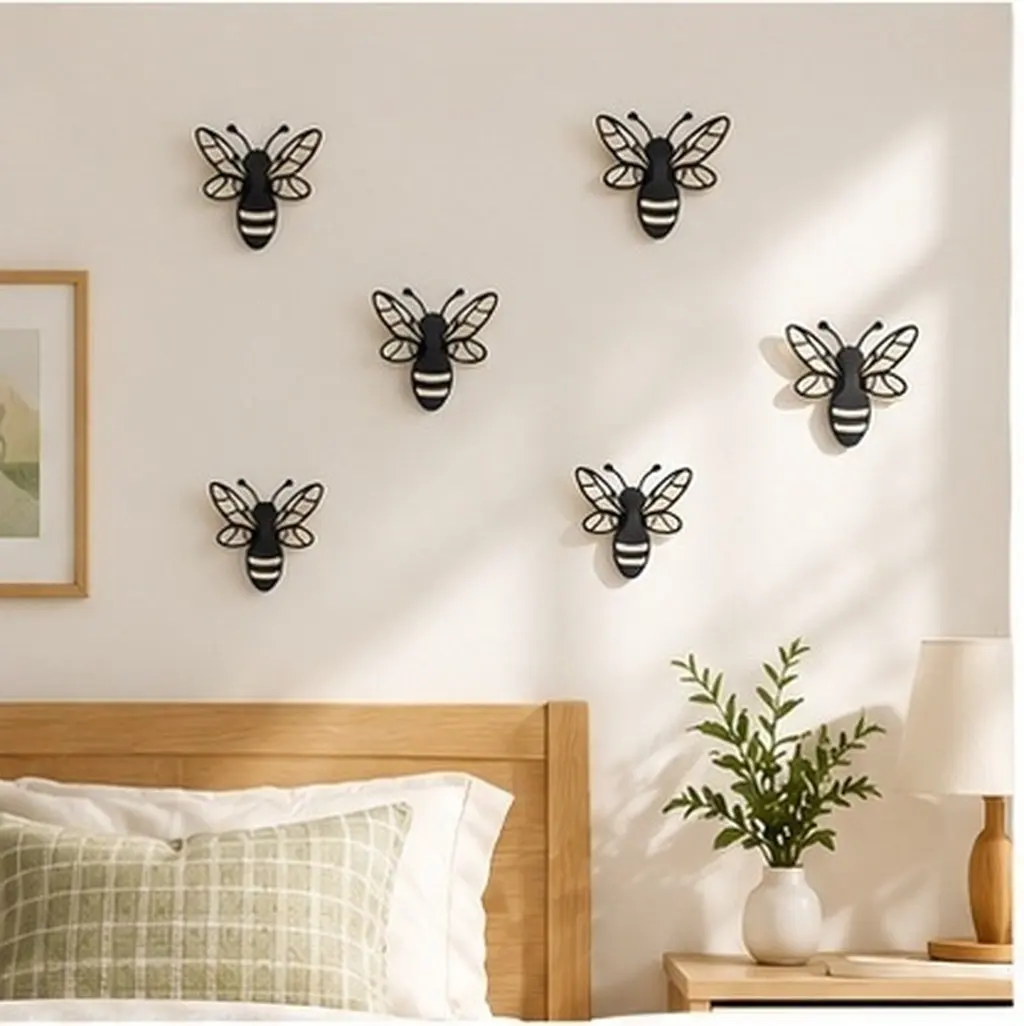 Bee Wall Sticker Bees Shape Stickers Decal Themed Rub on Adorable Style Glass Decals